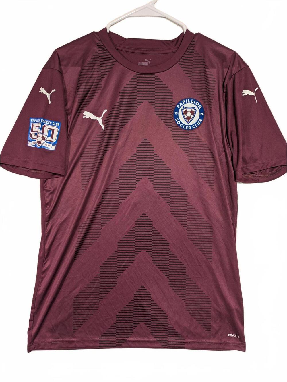 Puma Papillion Soccer Club Drycell Jersey Maroon Number 2 Athletic Shirt Mens L